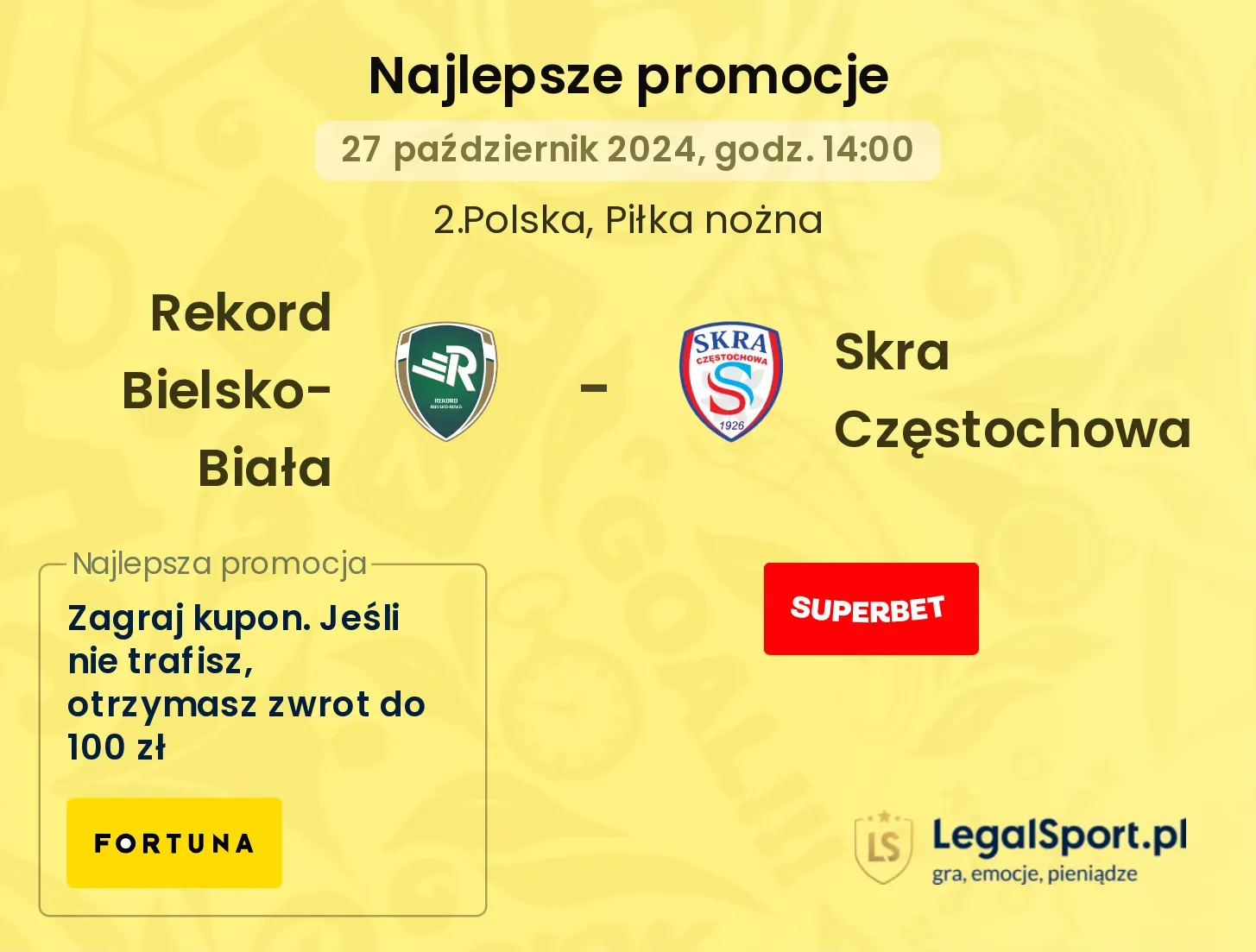 Rekord Bielsko-Biała - Skra Częstochowa promocje bonusy na mecz