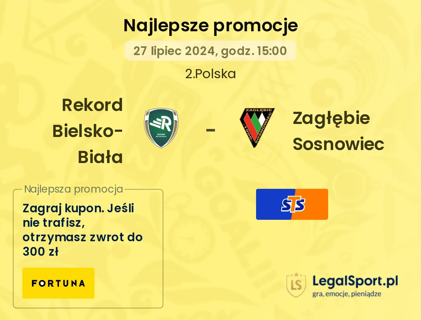 Rekord Bielsko-Biała - Zagłębie Sosnowiec promocje bonusy na mecz