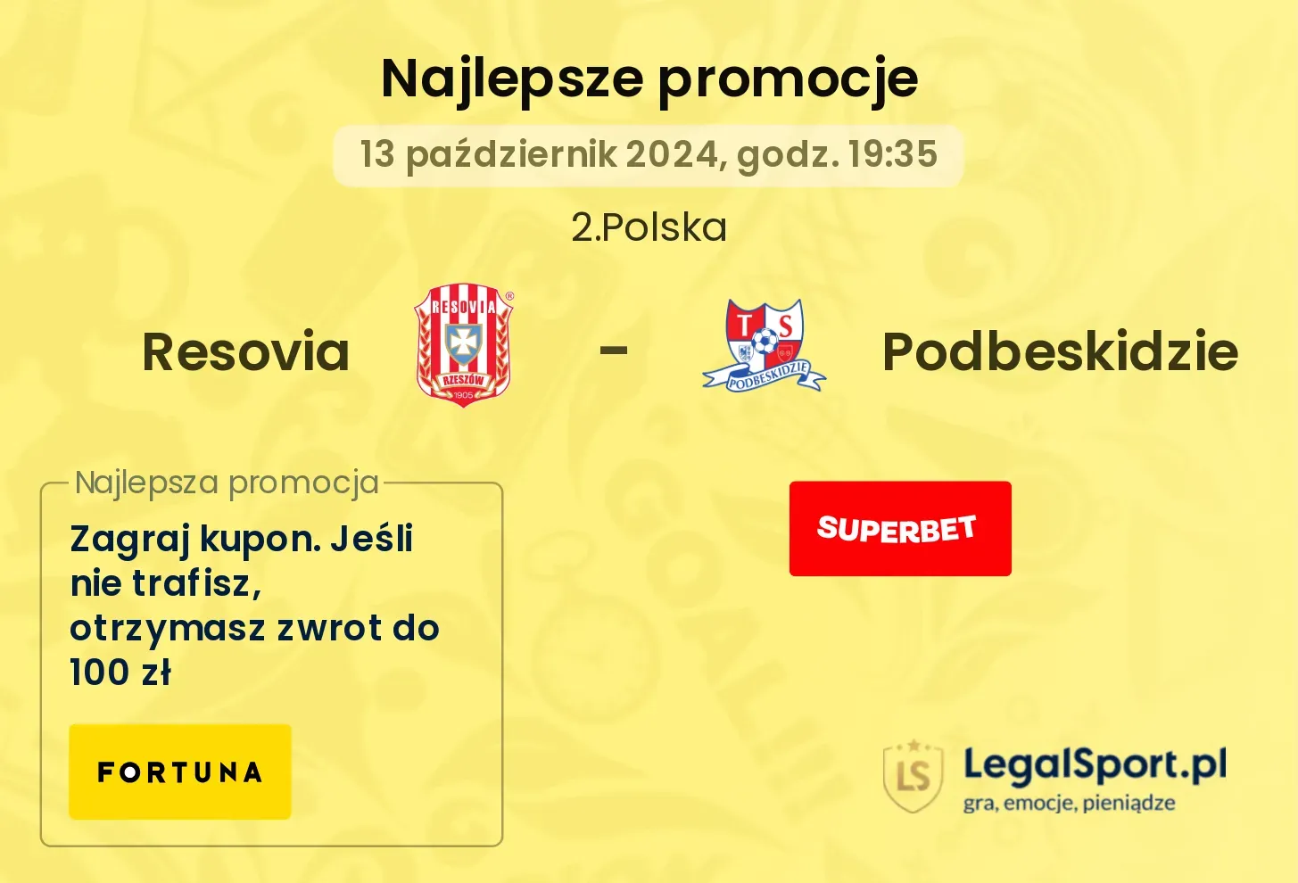 Resovia - Podbeskidzie promocje bonusy na mecz