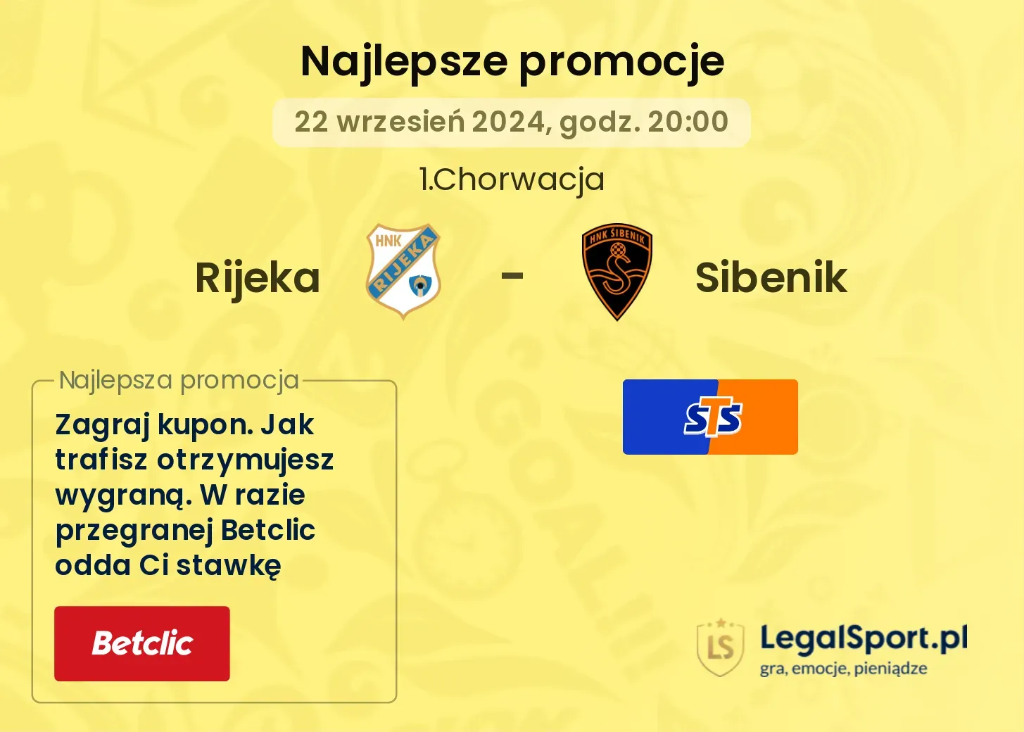 Rijeka - Sibenik promocje bonusy na mecz