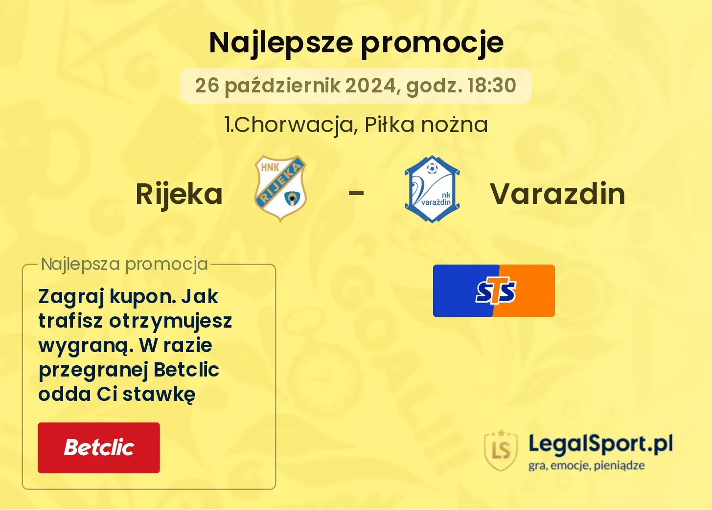 Rijeka - Varazdin promocje bonusy na mecz