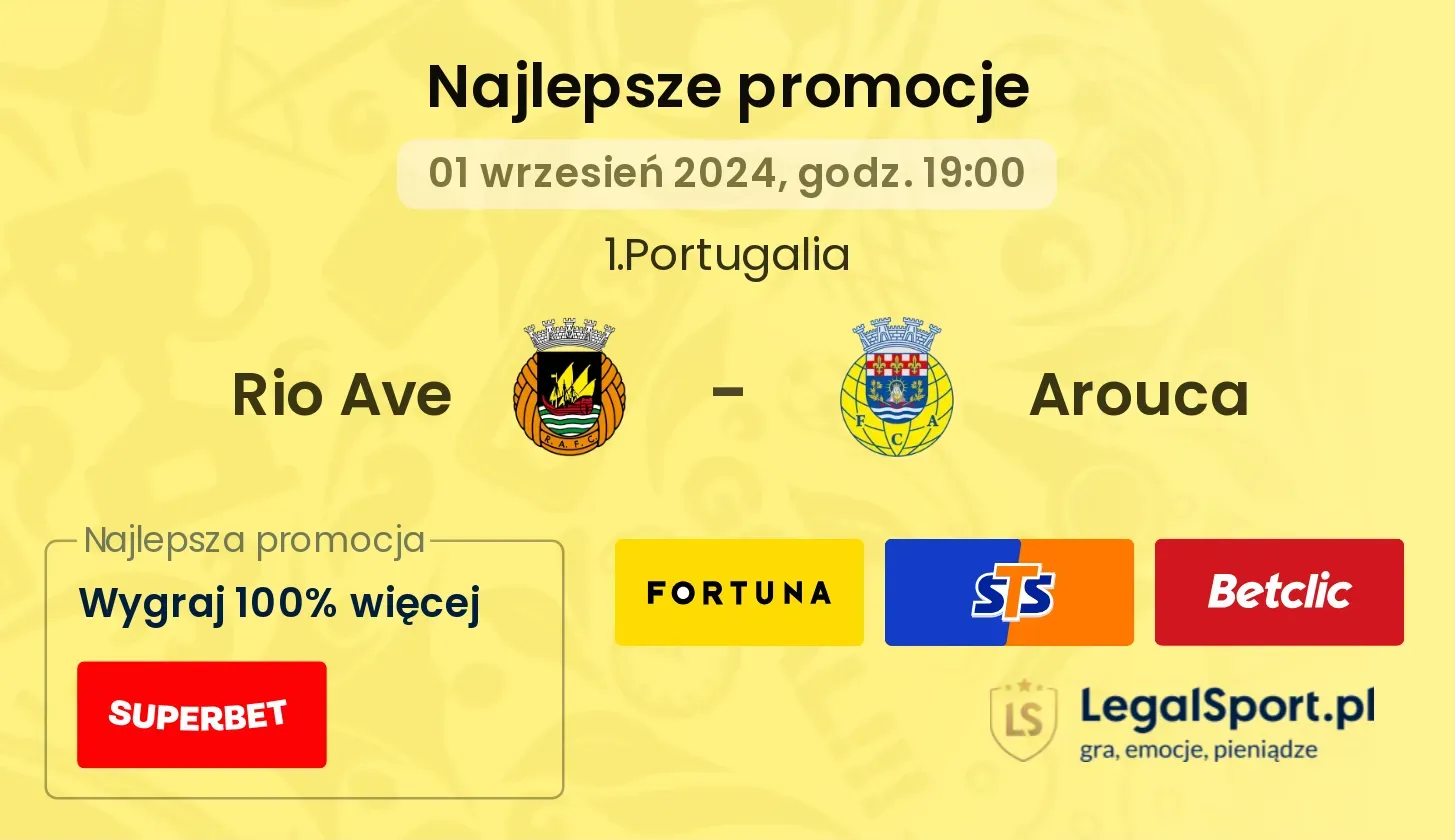 Rio Ave - Arouca promocje bonusy na mecz