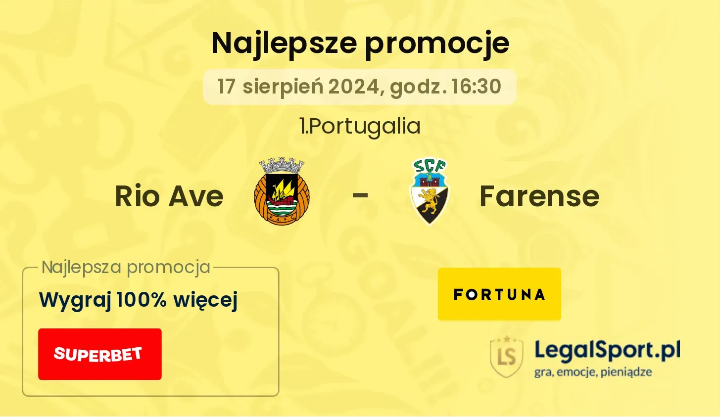 Rio Ave - Farense promocje bonusy na mecz