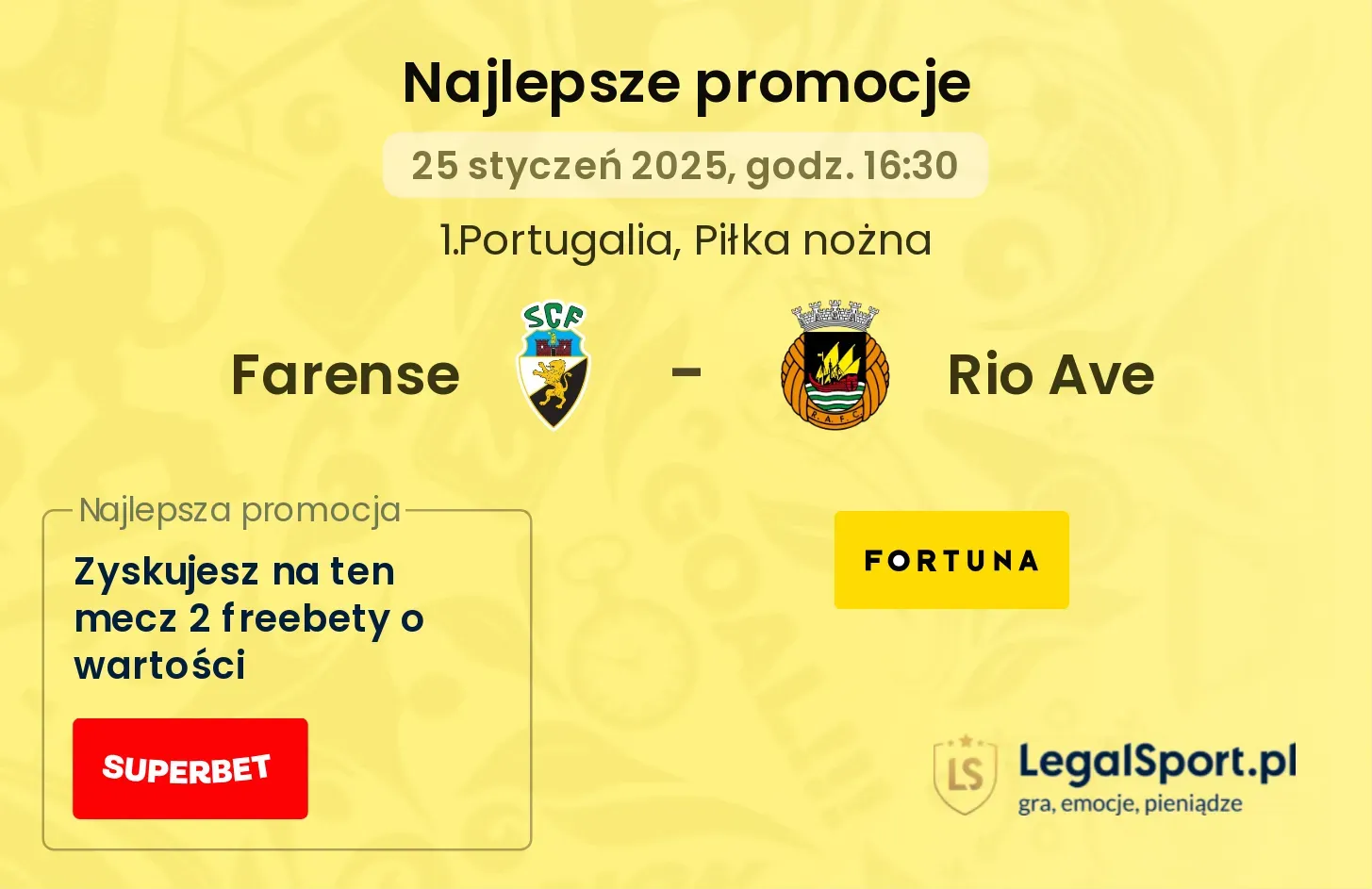 Farense - Rio Ave promocje u bukmacherów