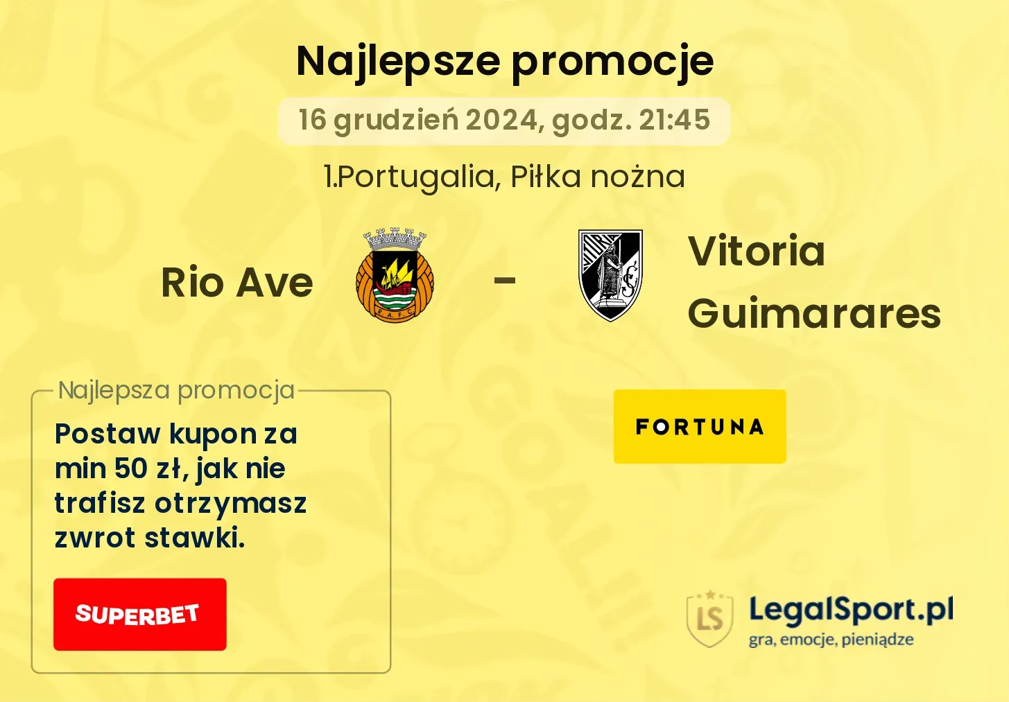 Rio Ave - Vitoria Guimarares promocje bonusy na mecz