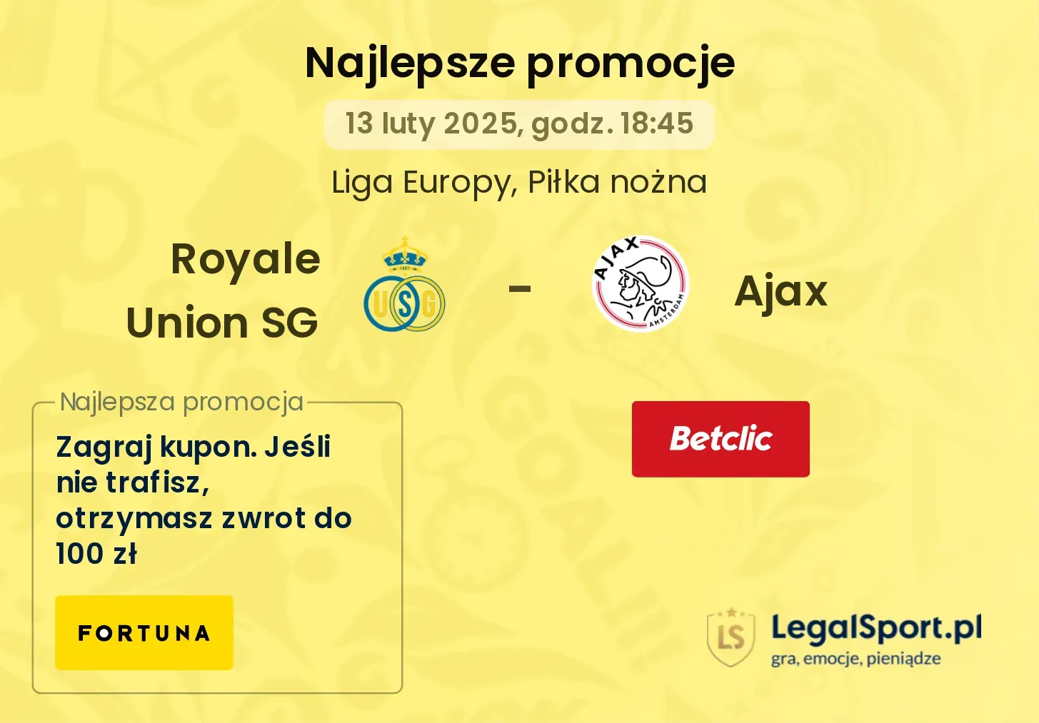 Royale Union SG - Ajax promocje u bukmacherów