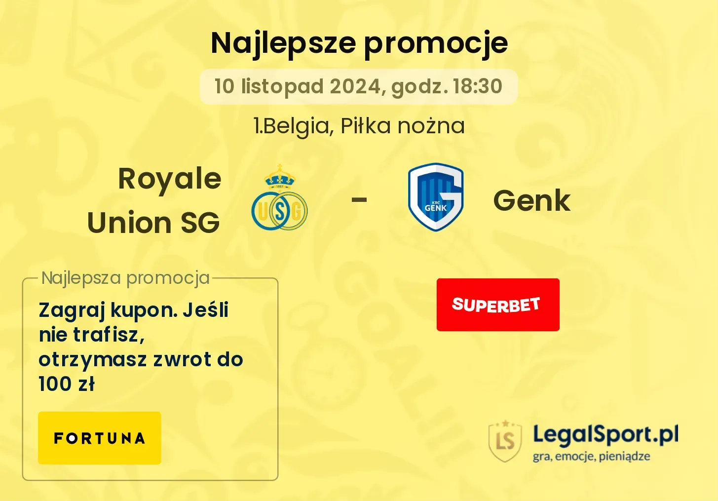 Royale Union SG - Genk promocje bonusy na mecz