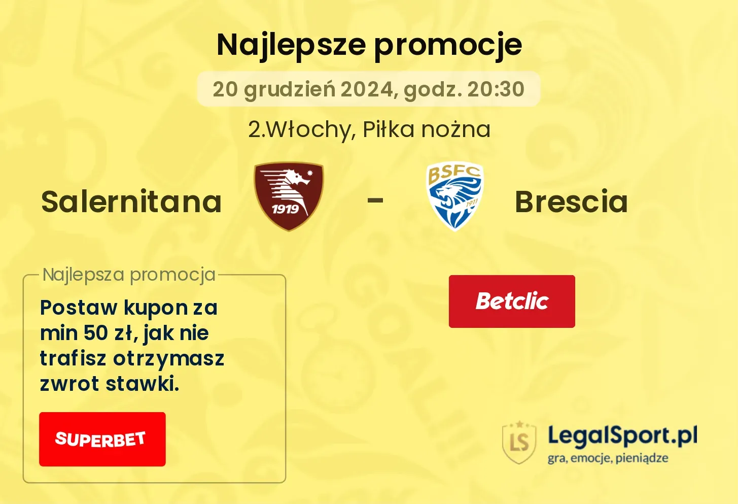 Salernitana - Brescia promocje bonusy na mecz