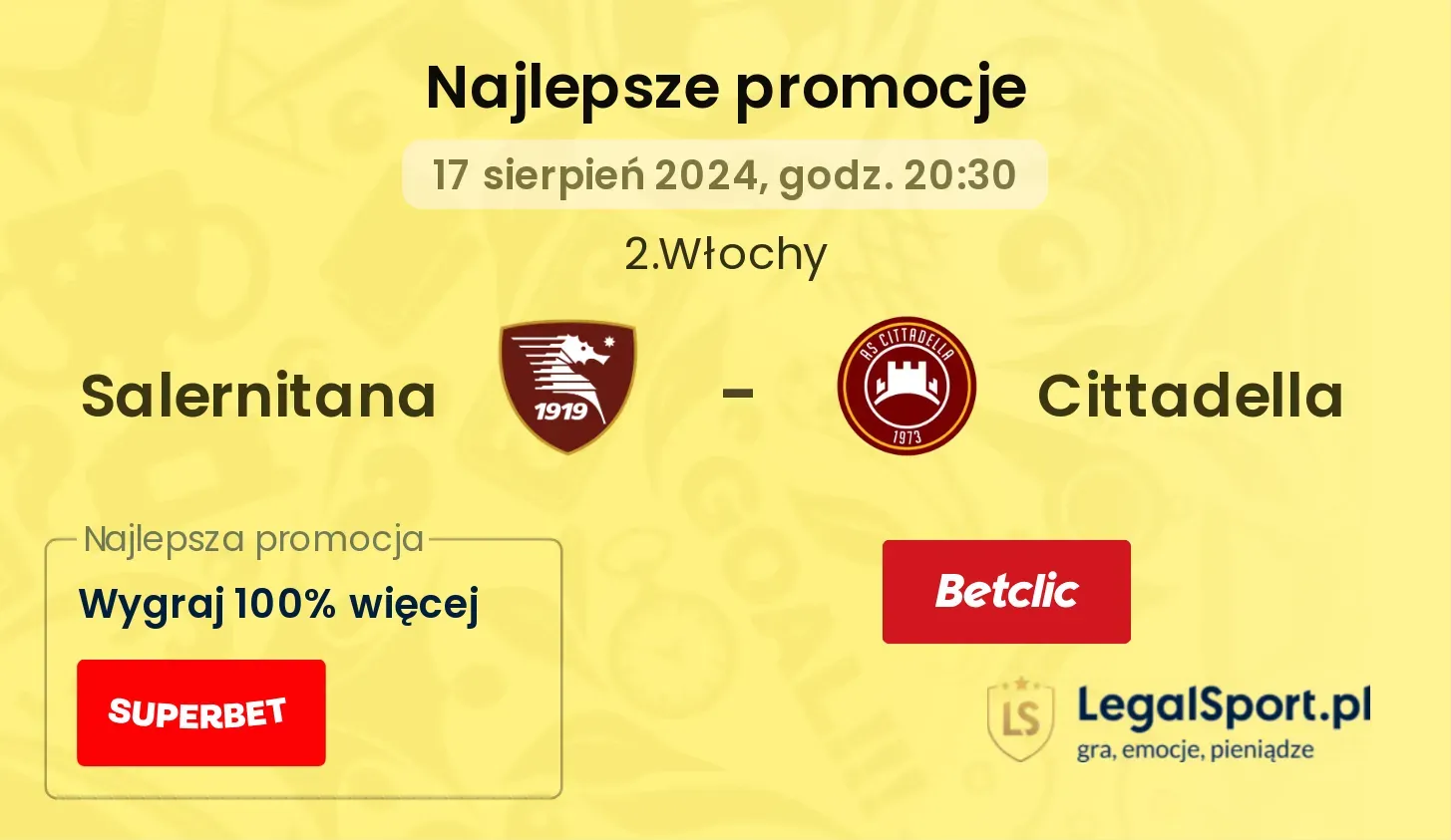 Salernitana - Cittadella promocje bonusy na mecz