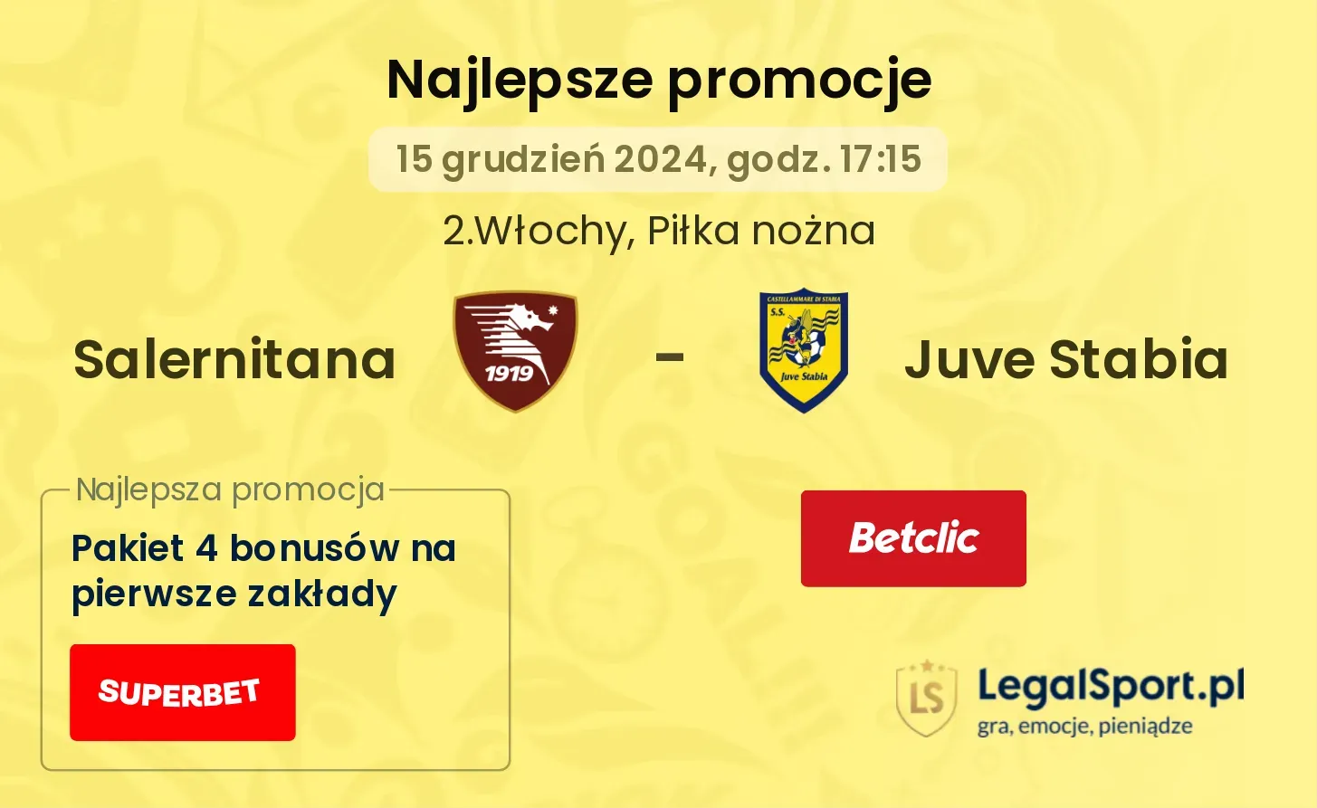 Salernitana - Juve Stabia promocje bonusy na mecz