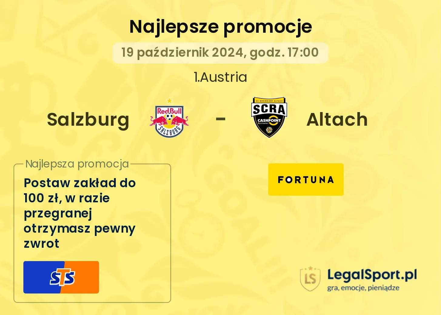 Salzburg - Altach promocje bonusy na mecz