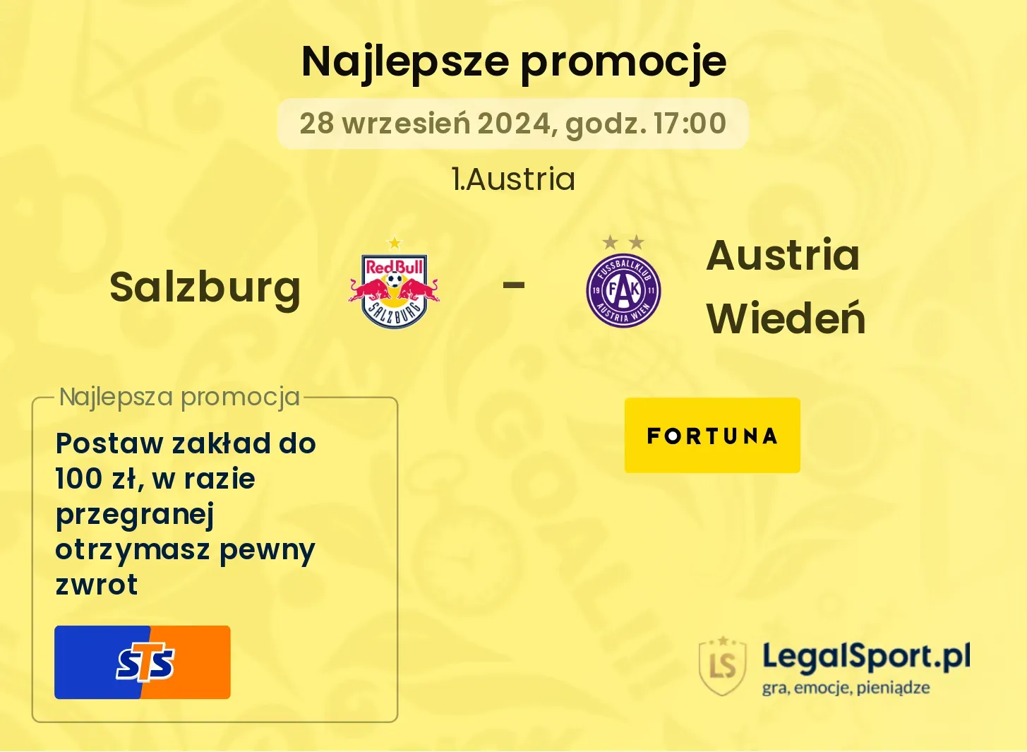 Salzburg - Austria Wiedeń promocje bonusy na mecz