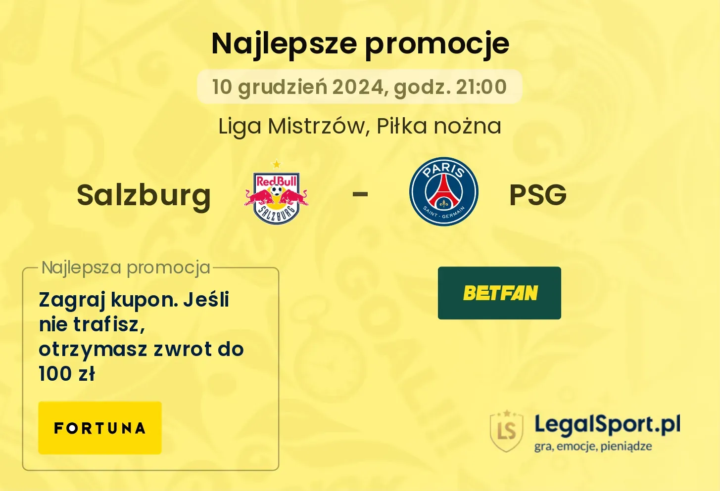 Salzburg - PSG promocje bonusy na mecz