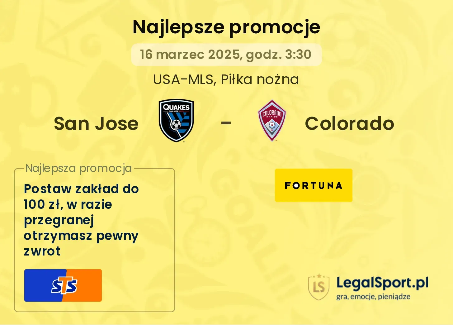 San Jose - Colorado promocje bonusy na mecz