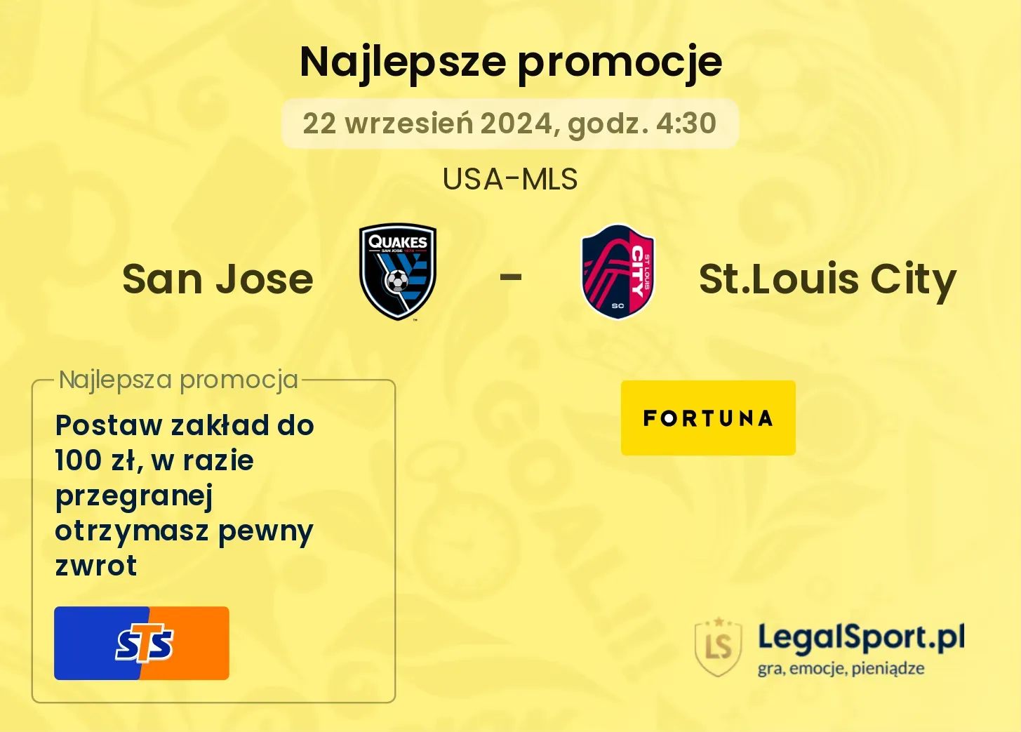 San Jose - St.Louis City promocje bonusy na mecz