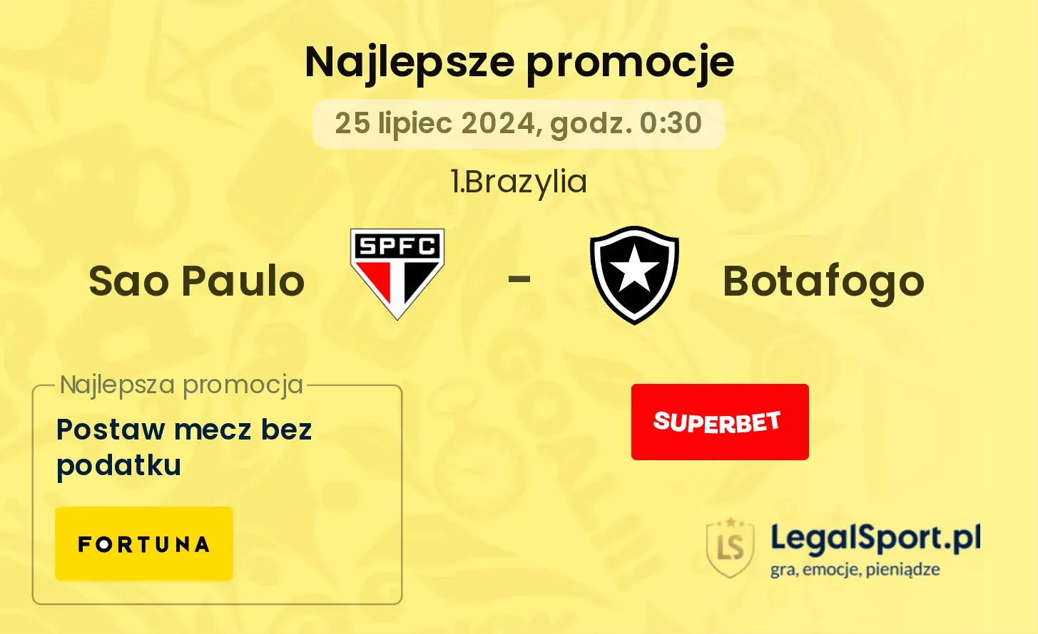 Sao Paulo - Botafogo promocje bonusy na mecz