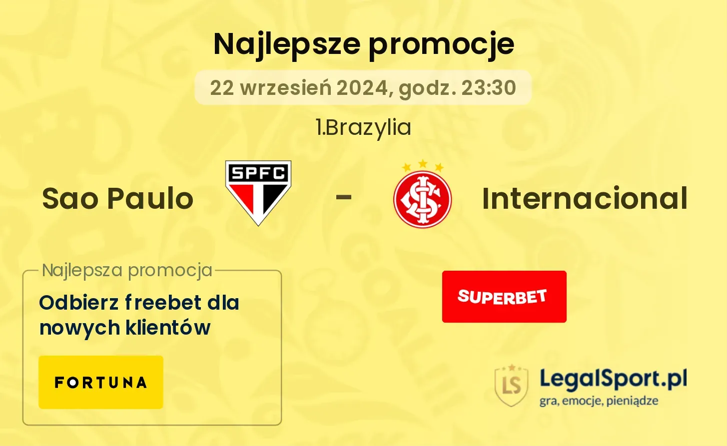 Sao Paulo - Internacional promocje bonusy na mecz