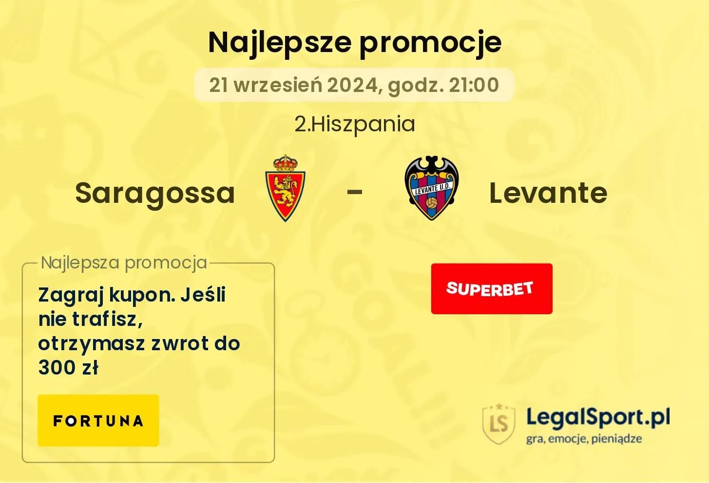 Saragossa - Levante promocje bonusy na mecz