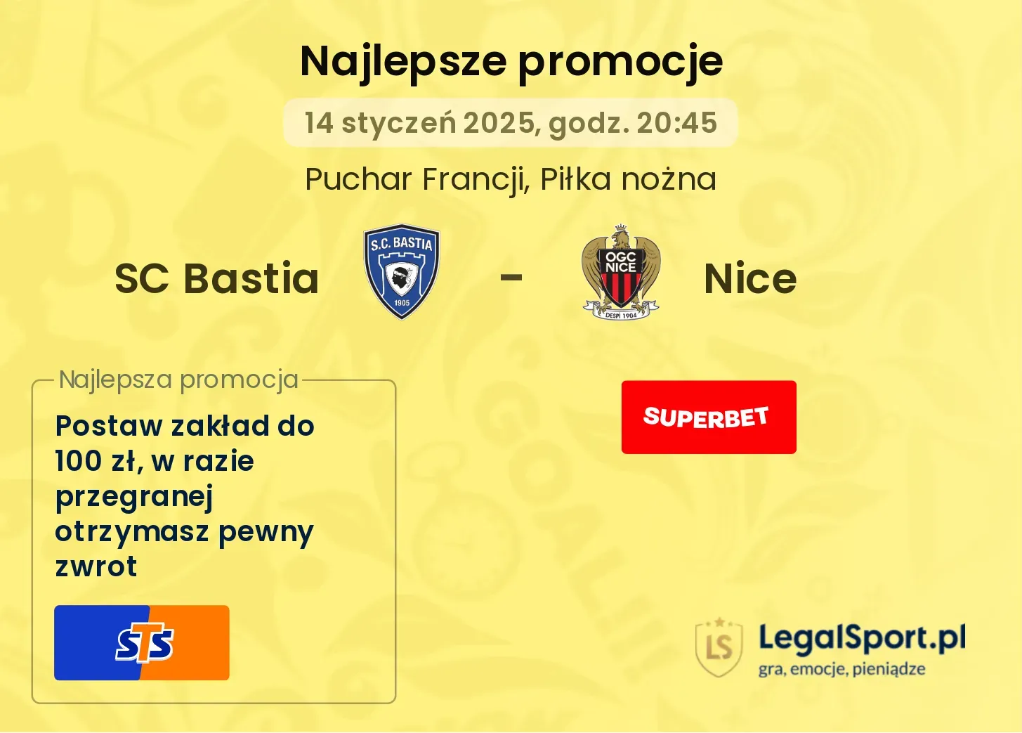 SC Bastia - Nice promocje bonusy na mecz