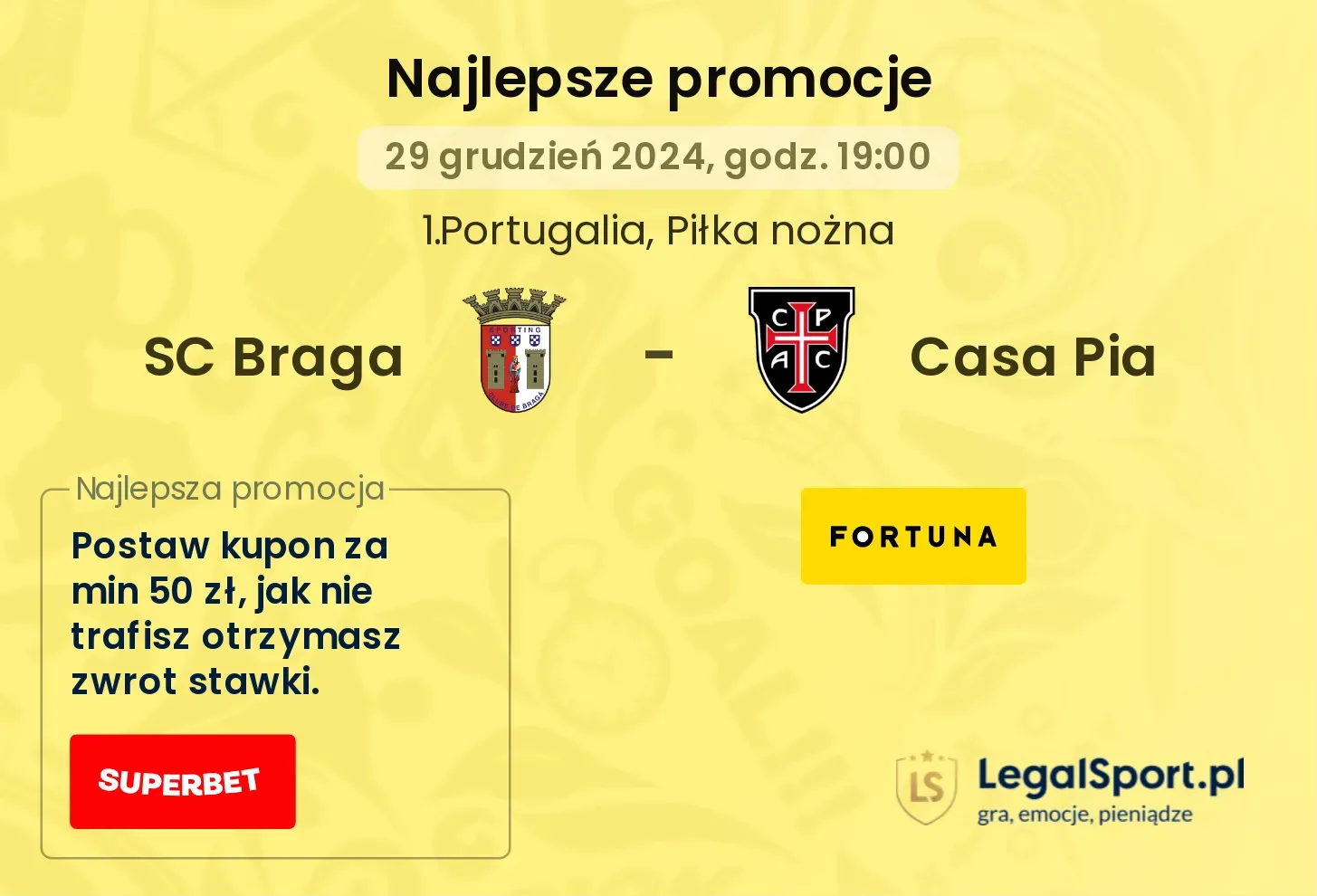 SC Braga - Casa Pia promocje u bukmacherów