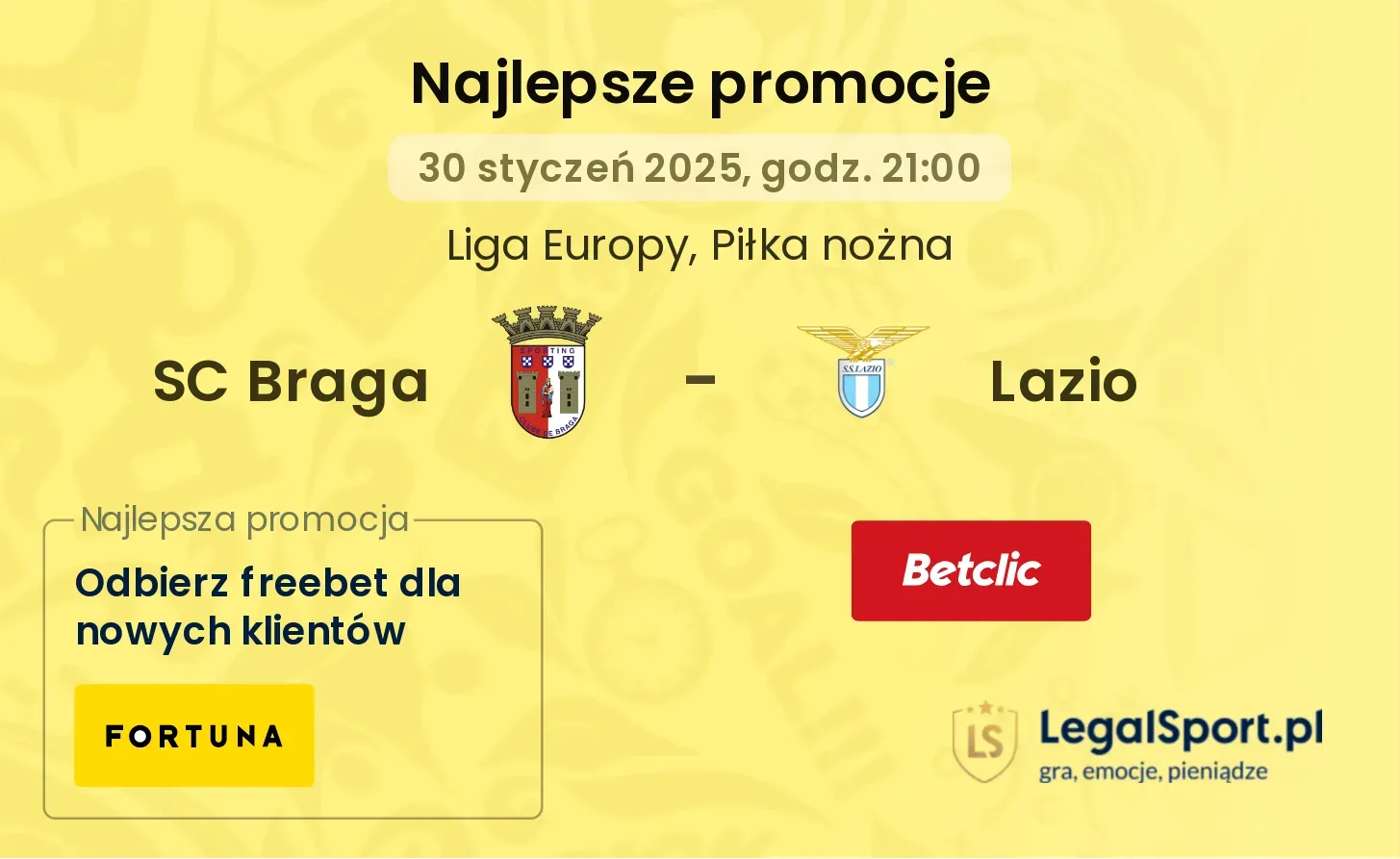 SC Braga - Lazio promocje bonusy na mecz