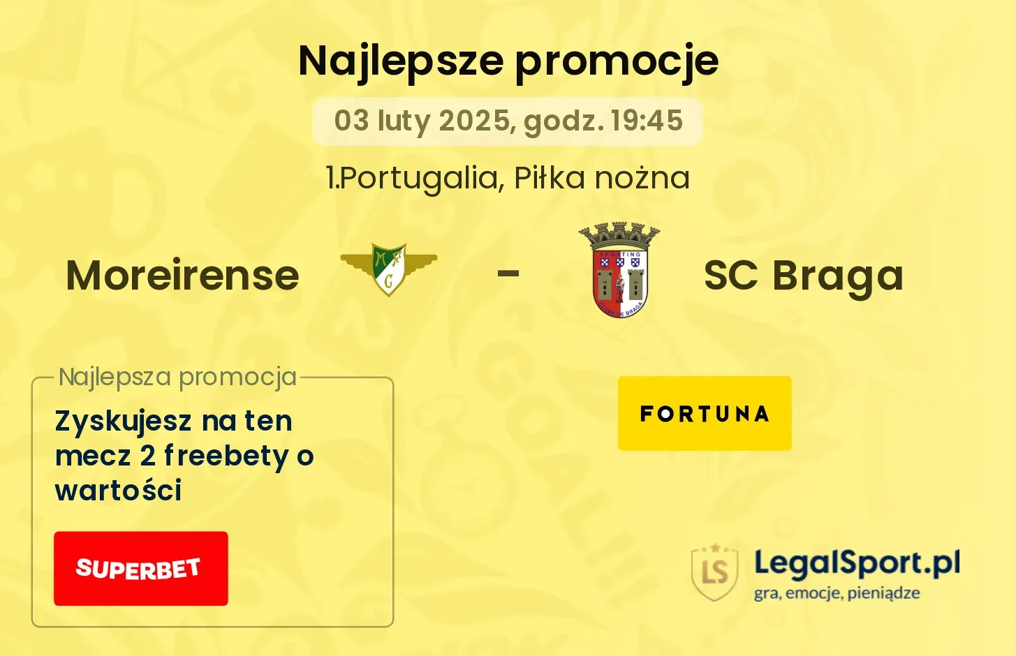 Moreirense - SC Braga promocje bukmacherskie