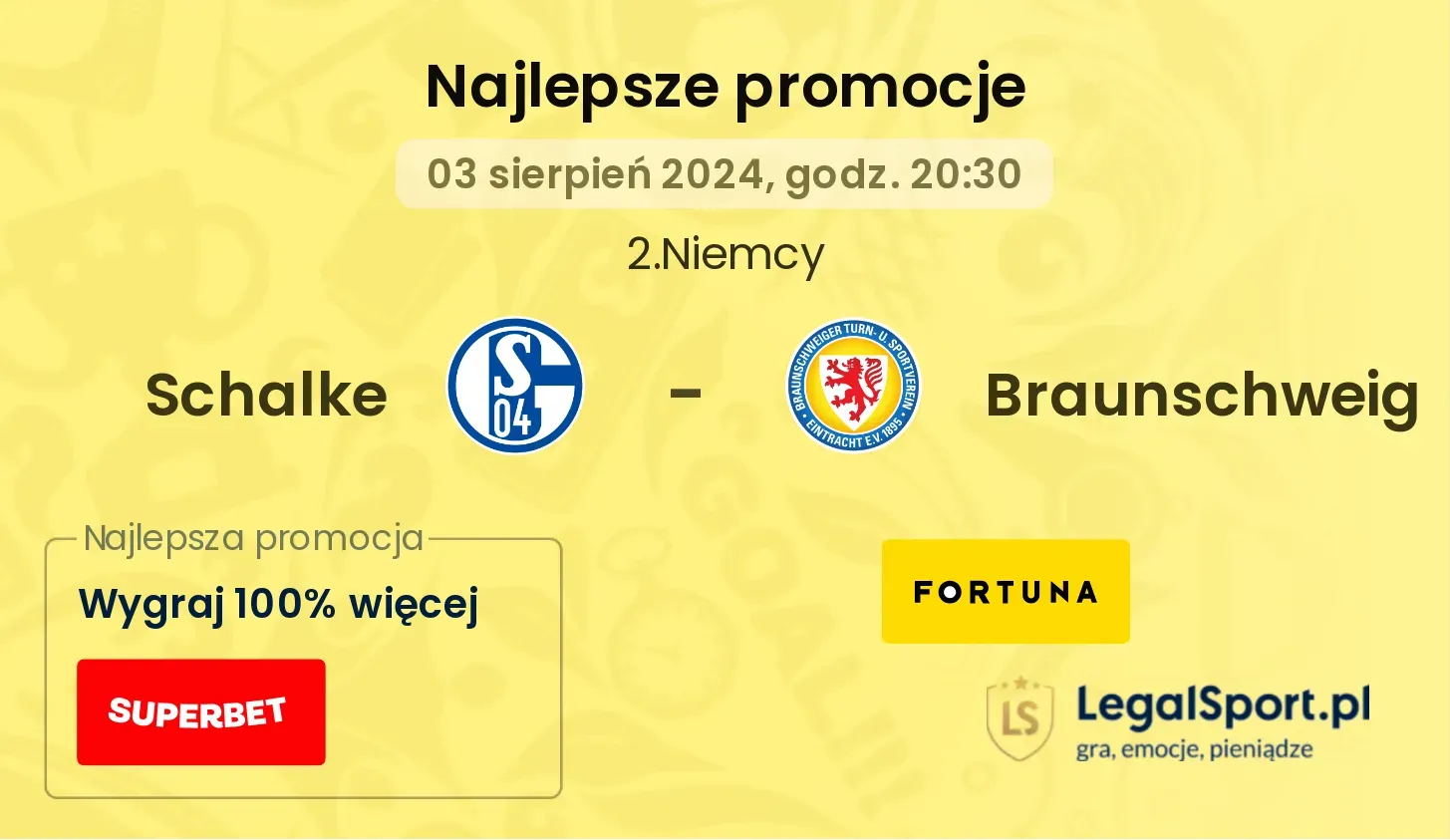 Schalke - Braunschweig promocje bonusy na mecz