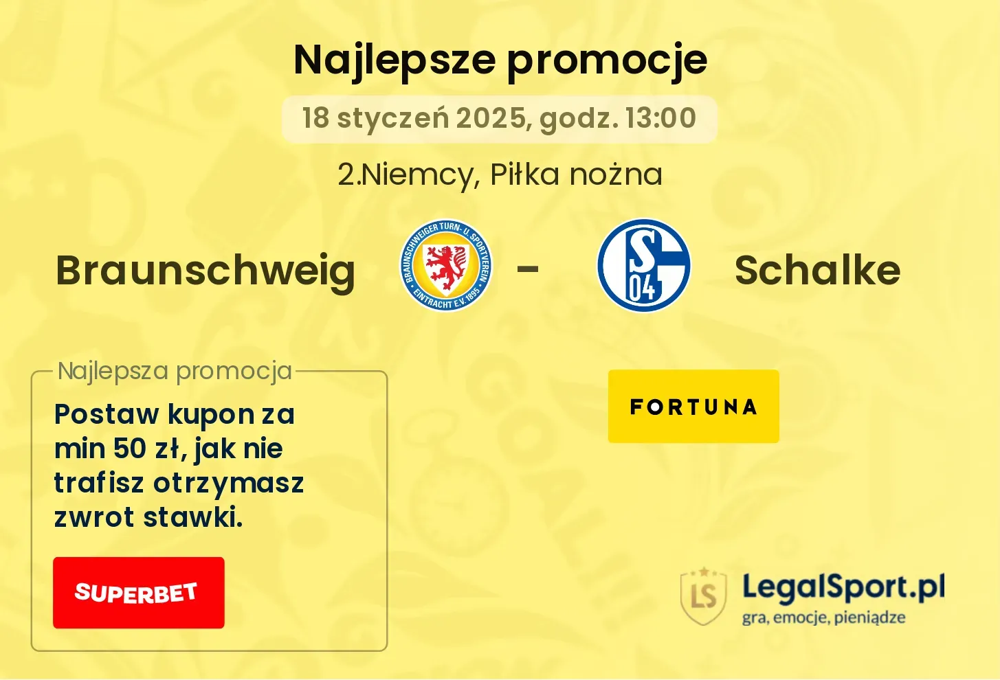 Braunschweig - Schalke promocje u bukmacherów