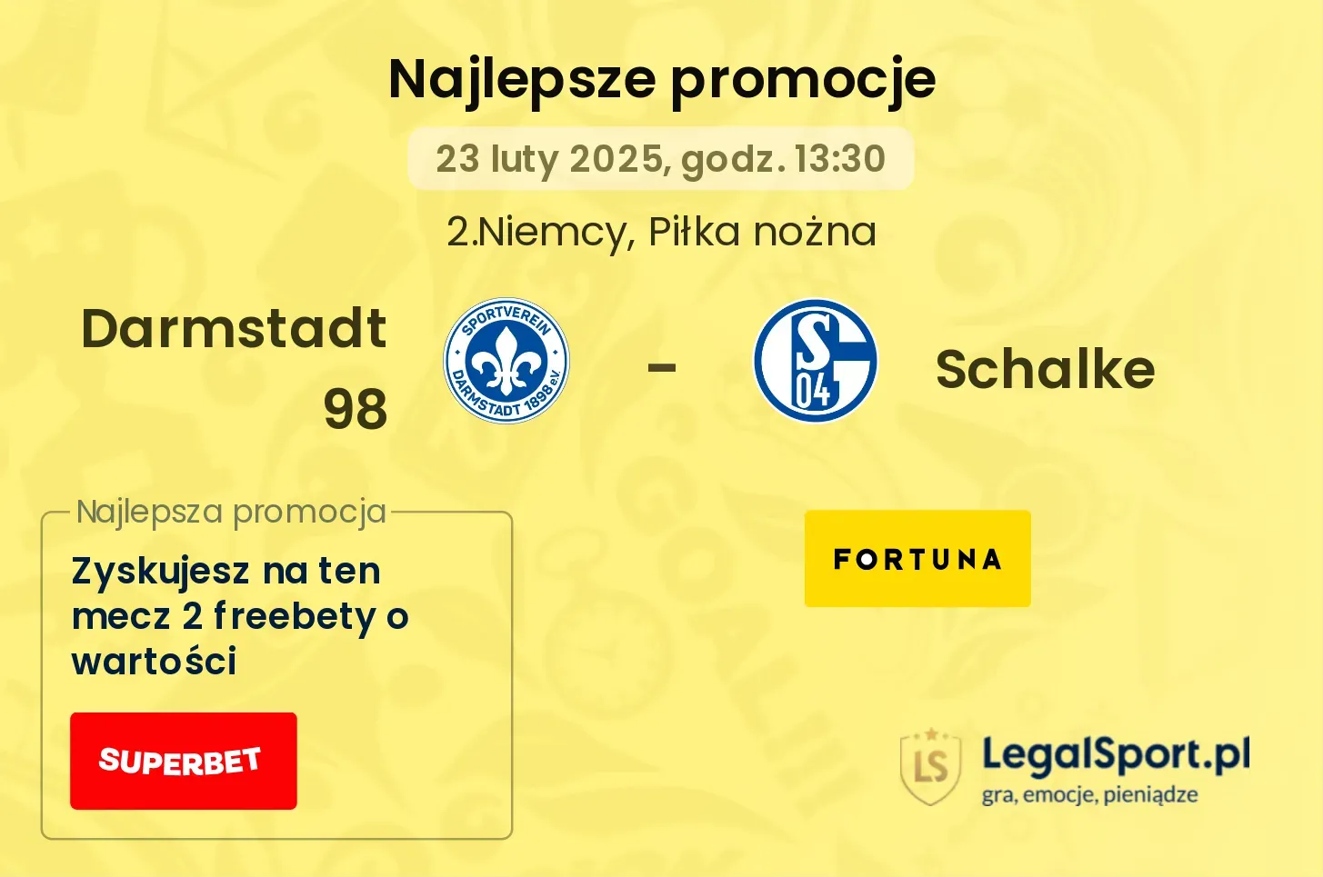 Darmstadt 98 - Schalke promocje u bukmacherów