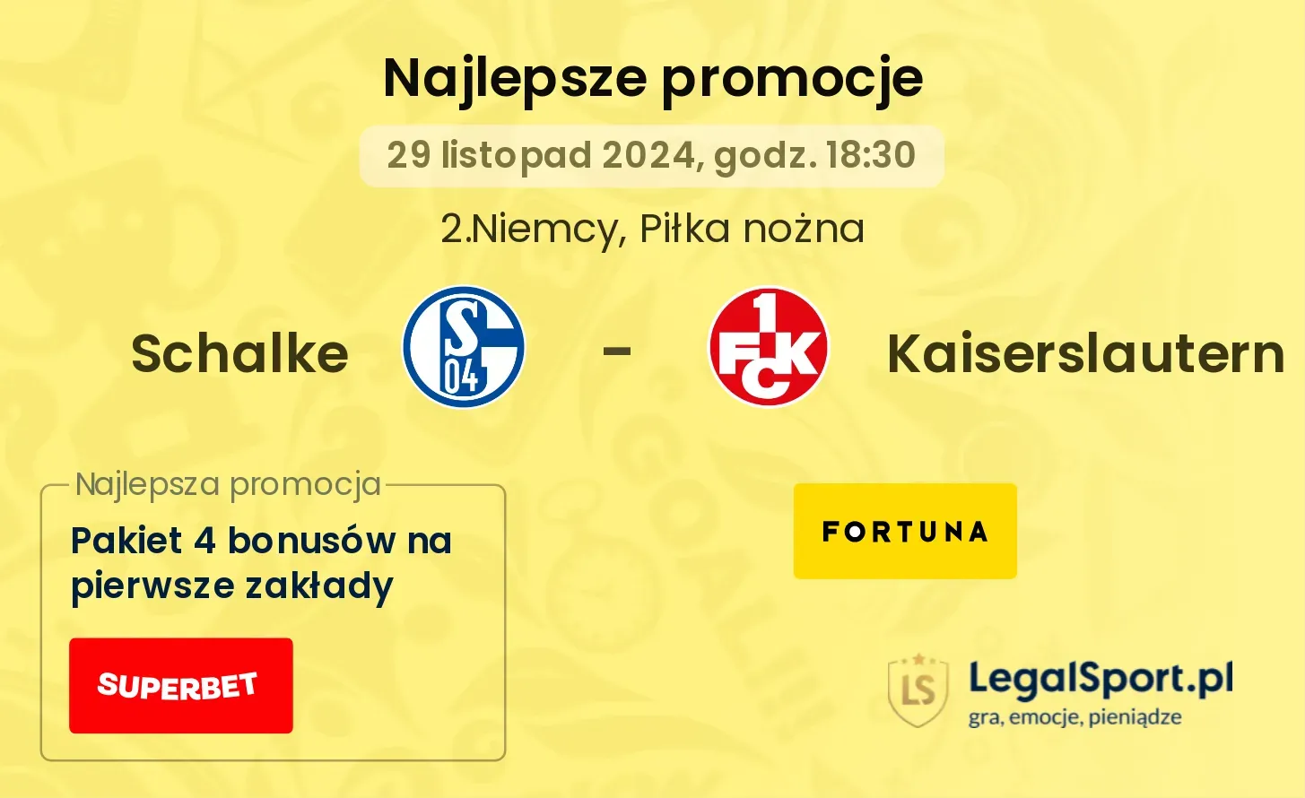 Schalke - Kaiserslautern promocje bonusy na mecz