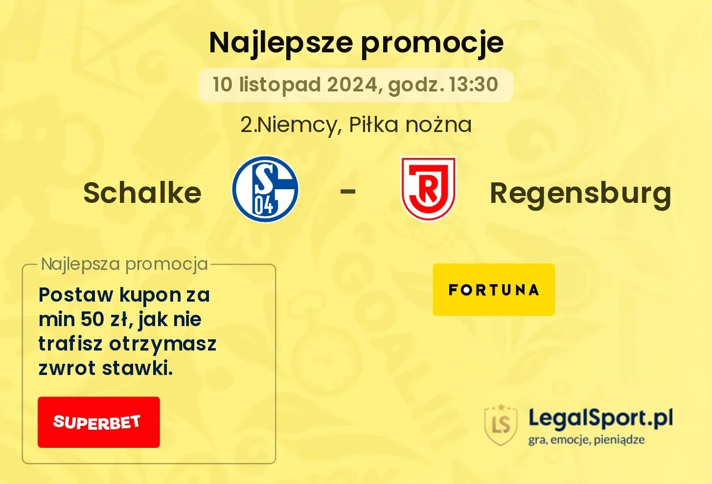 Schalke - Regensburg promocje bonusy na mecz