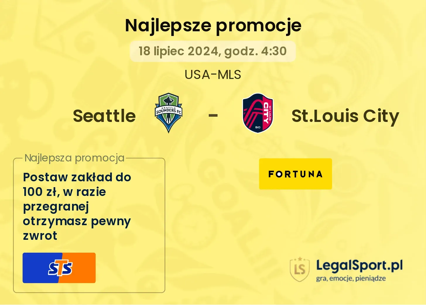 Seattle - St.Louis City promocje bonusy na mecz