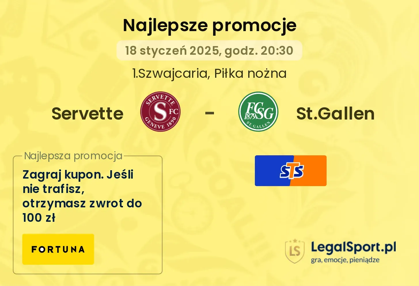 Servette - St.Gallen promocje bonusy na mecz