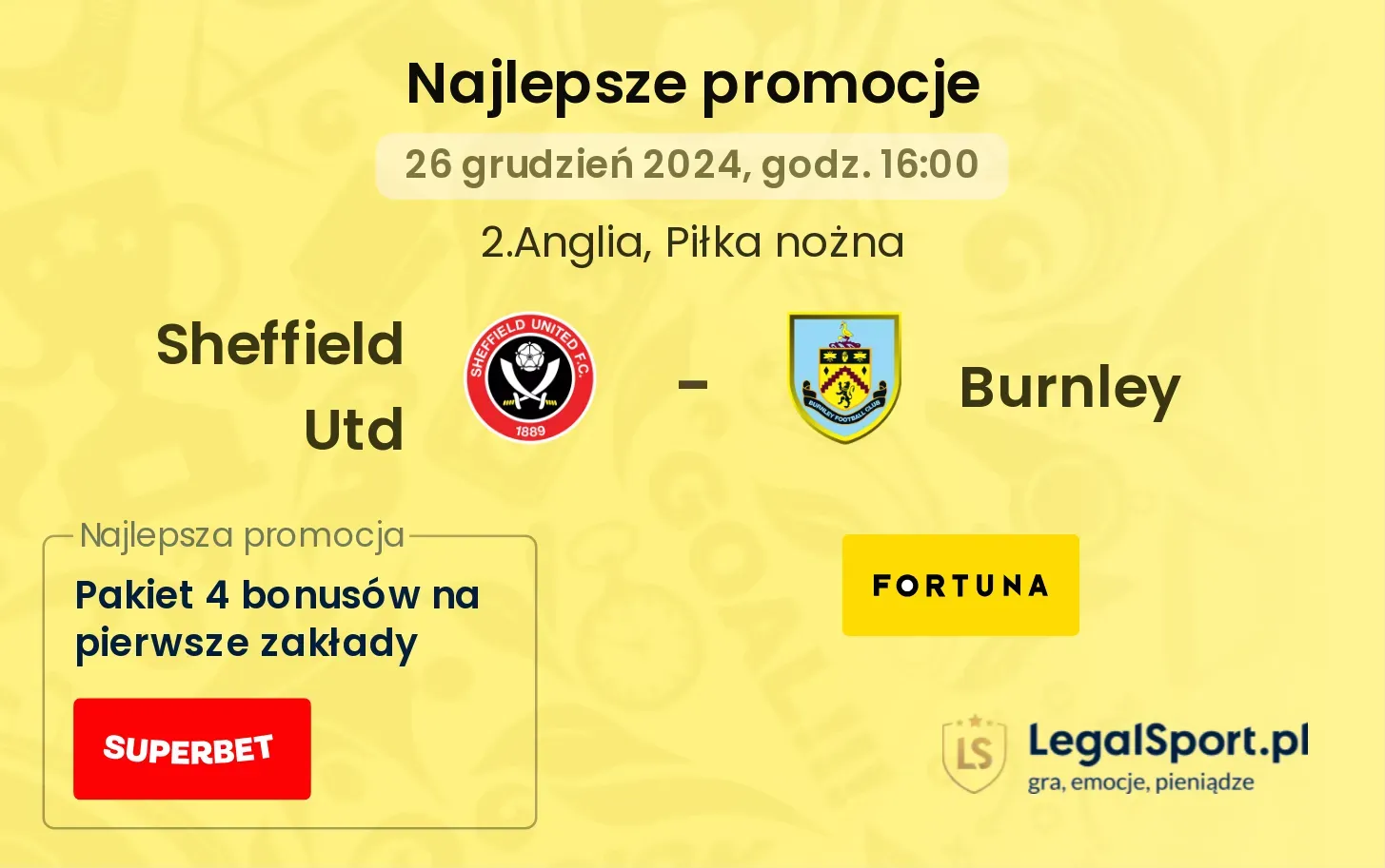 Sheffield Utd - Burnley promocje bonusy na mecz