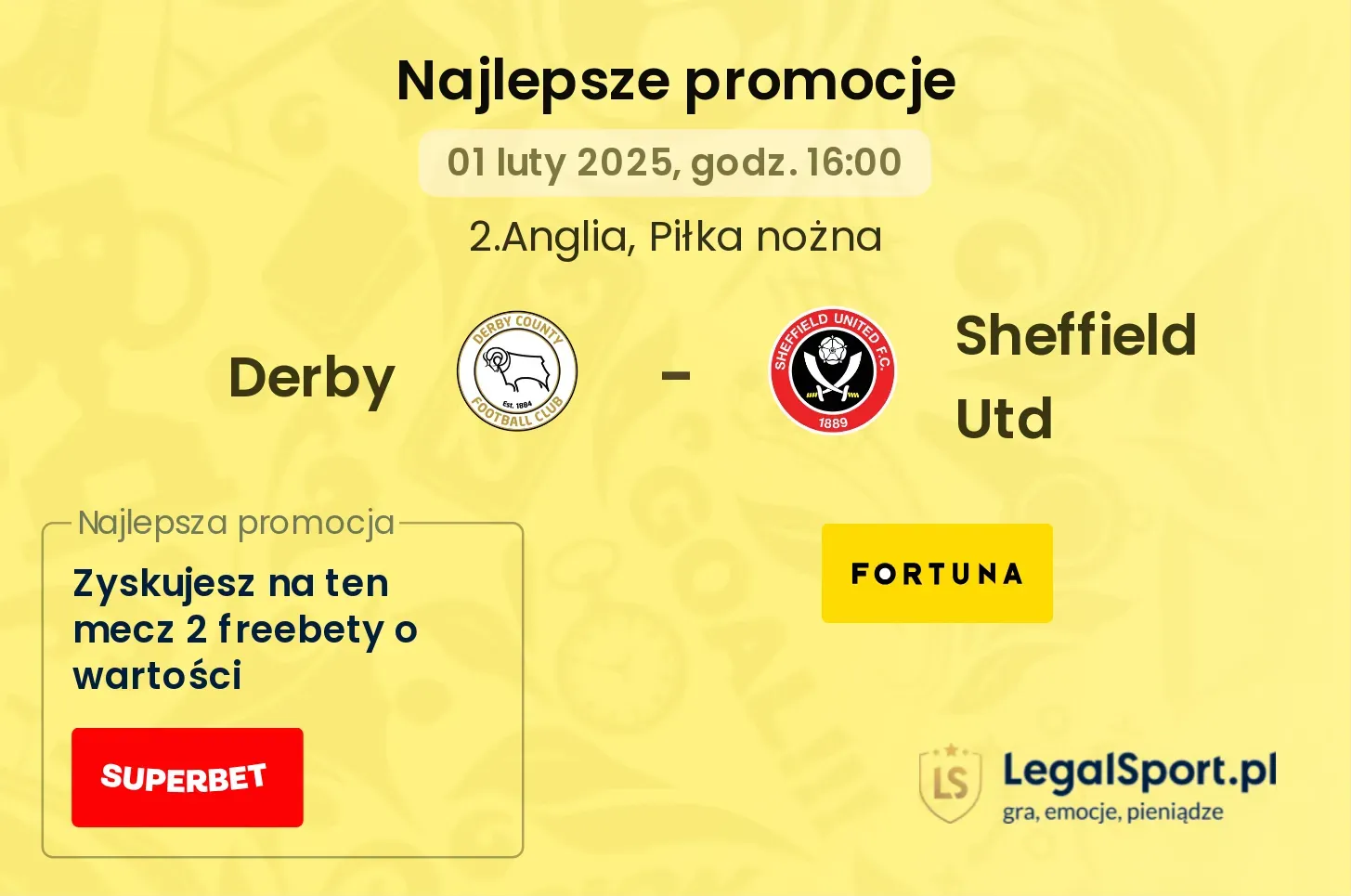 Derby - Sheffield Utd promocje u bukmacherów