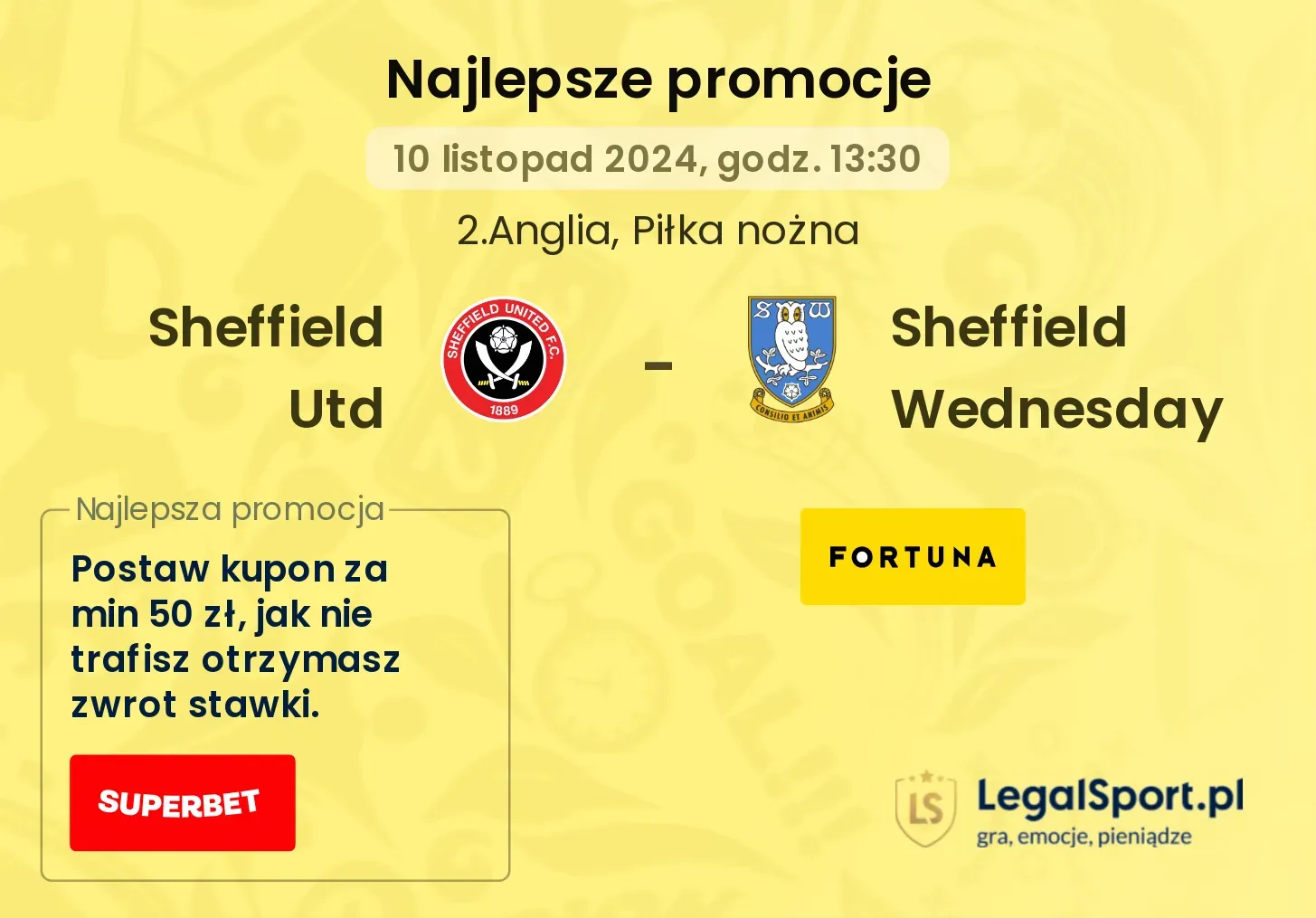 Sheffield Utd - Sheffield Wednesday promocje bonusy na mecz