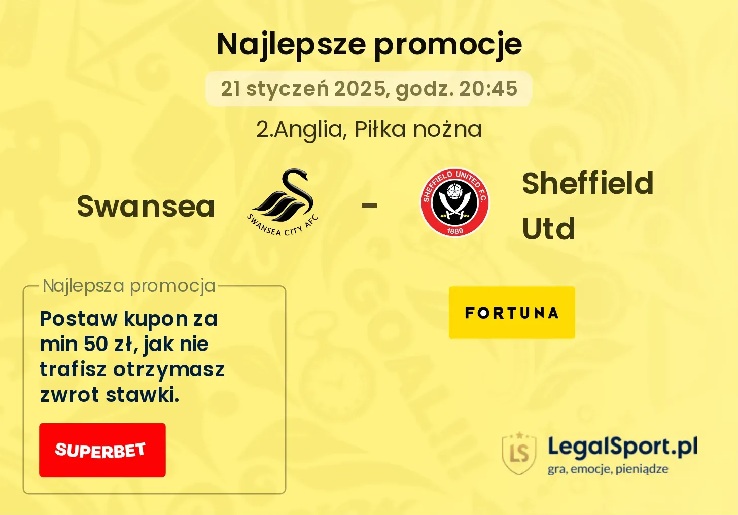 Swansea - Sheffield Utd promocje bukmacherskie