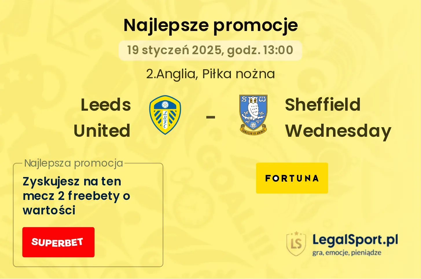 Leeds United - Sheffield Wednesday promocje bukmacherskie