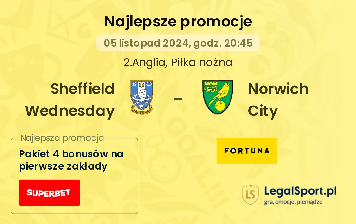 Sheffield Wednesday - Norwich City promocje bonusy na mecz