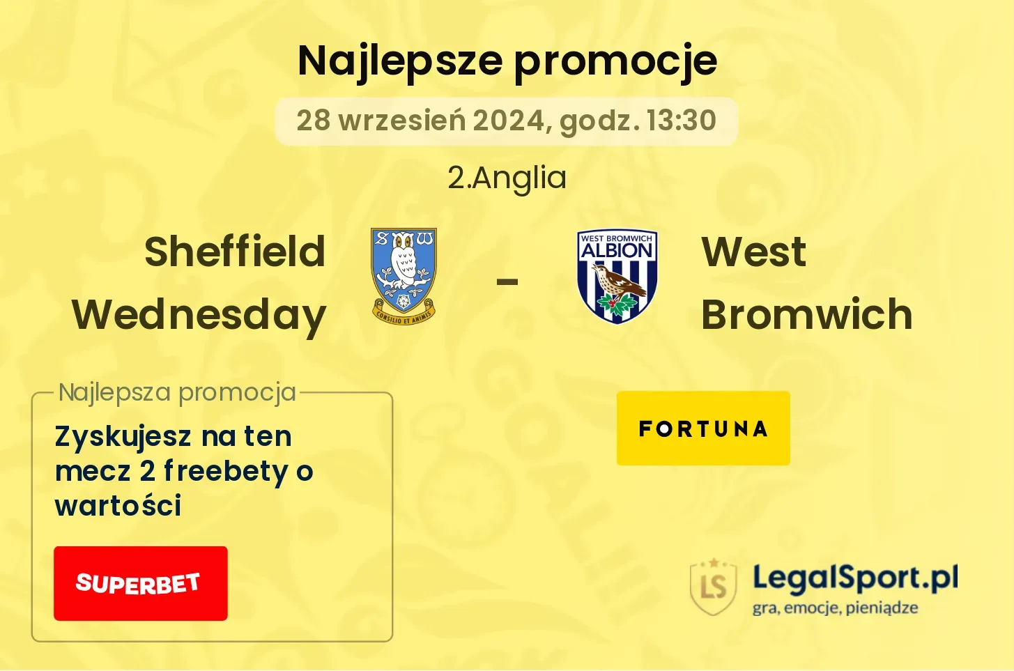 Sheffield Wednesday - West Bromwich promocje bonusy na mecz