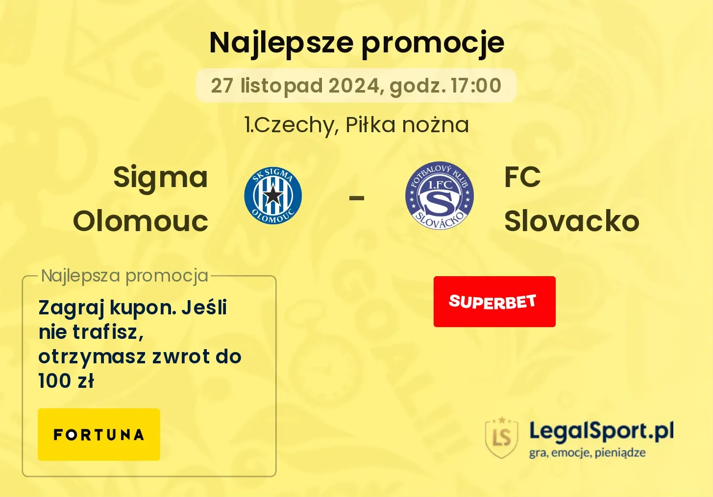 Sigma Olomouc - FC Slovacko promocje bonusy na mecz