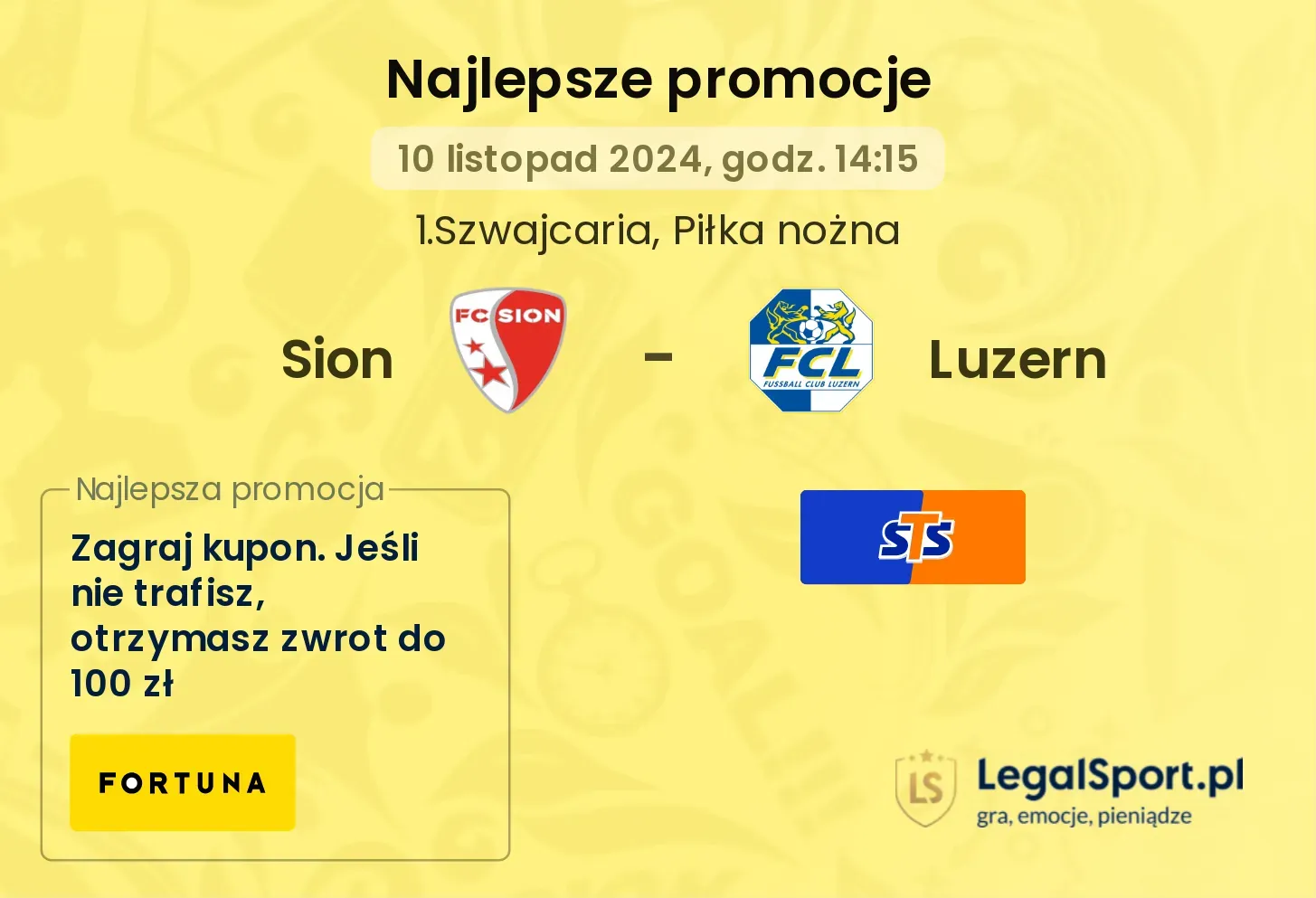 Sion - Luzern promocje u bukmacherów 10.11, 14:15