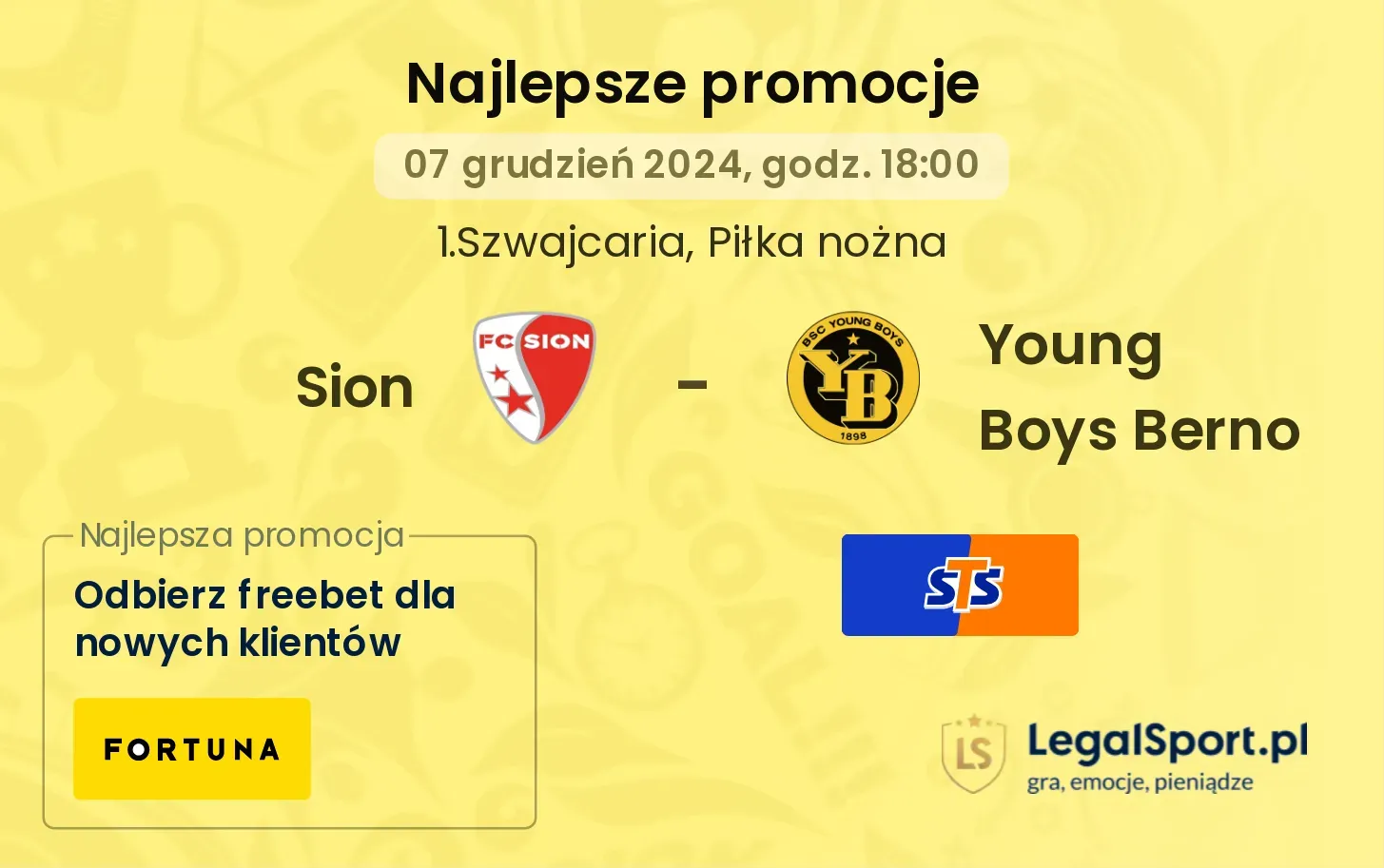 Sion - Young Boys Berno promocje bonusy na mecz