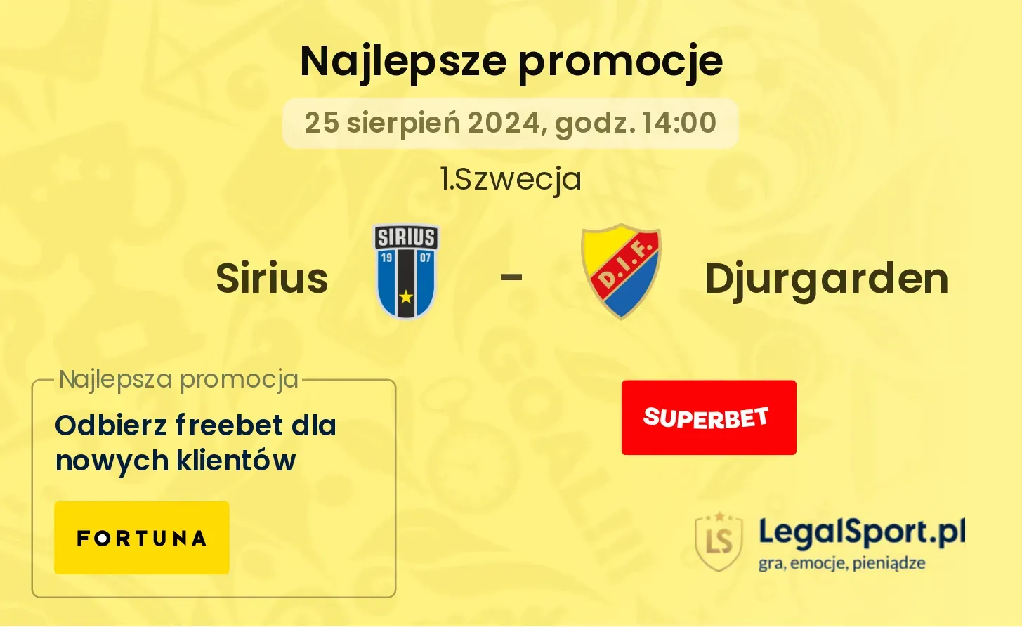 Sirius - Djurgarden promocje bonusy na mecz