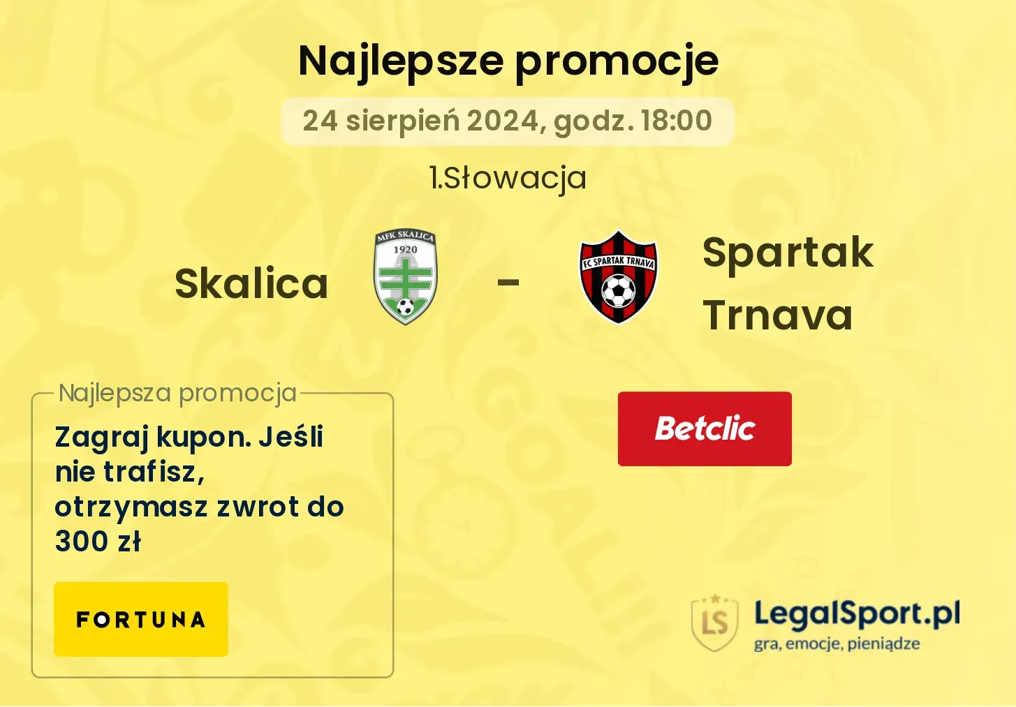 Skalica - Spartak Trnava promocje bonusy na mecz