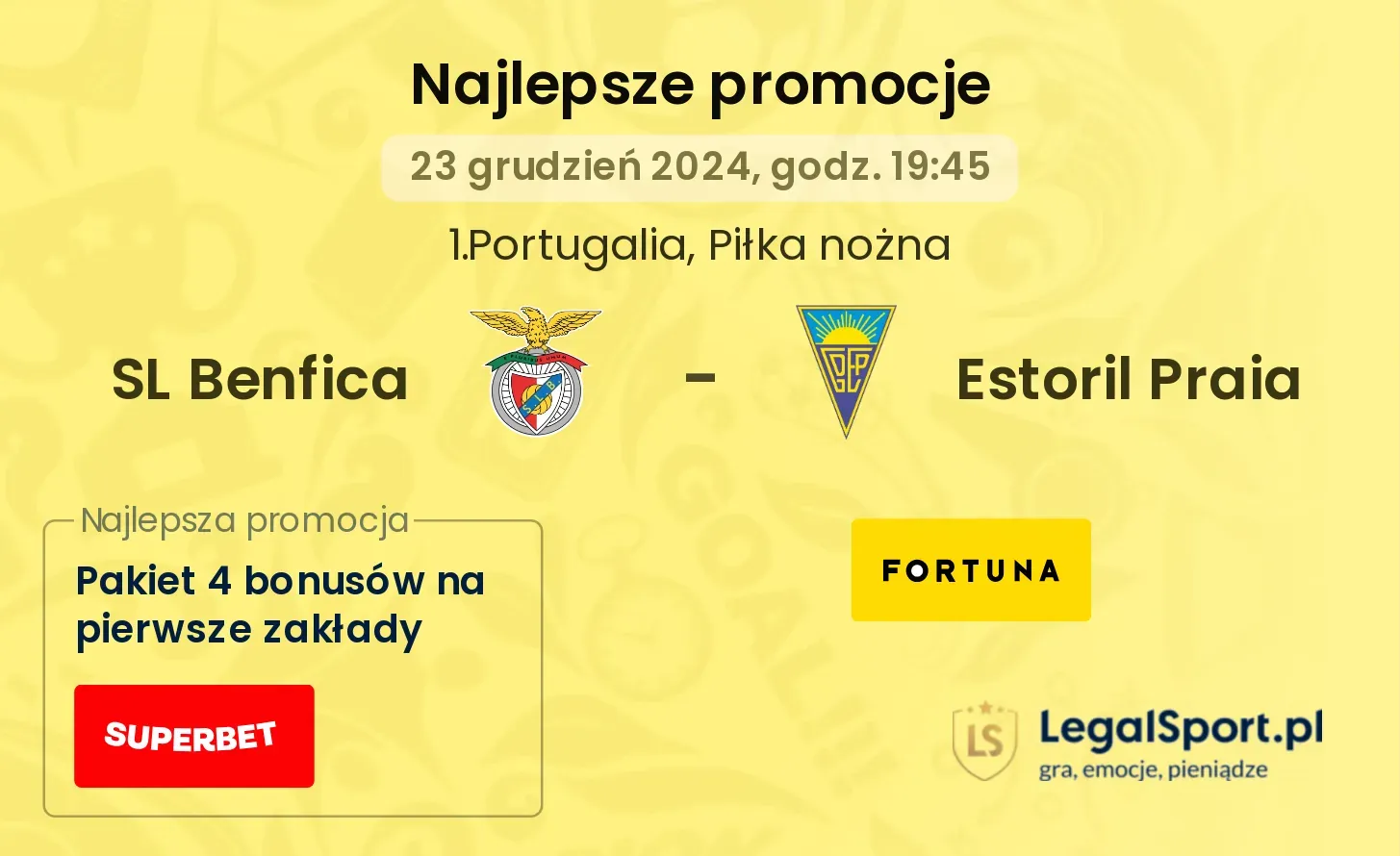 SL Benfica - Estoril Praia promocje bonusy na mecz