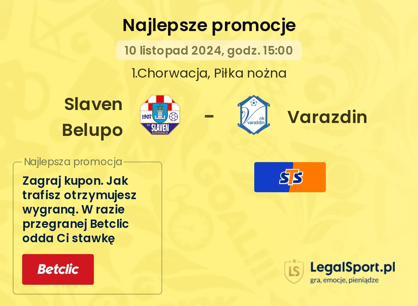 Slaven Belupo - Varazdin promocje bonusy na mecz