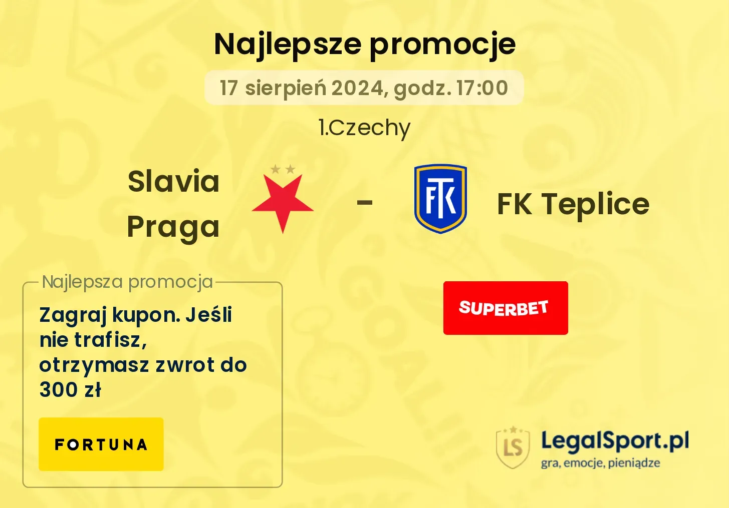 Slavia Praga - FK Teplice promocje bonusy na mecz