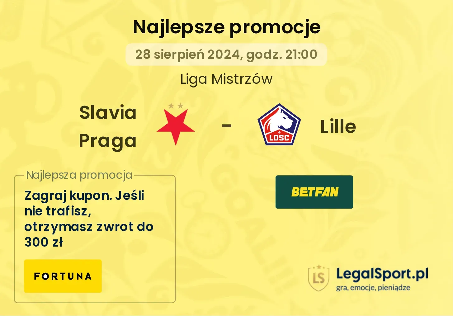 Slavia Praga - Lille promocje bonusy na mecz