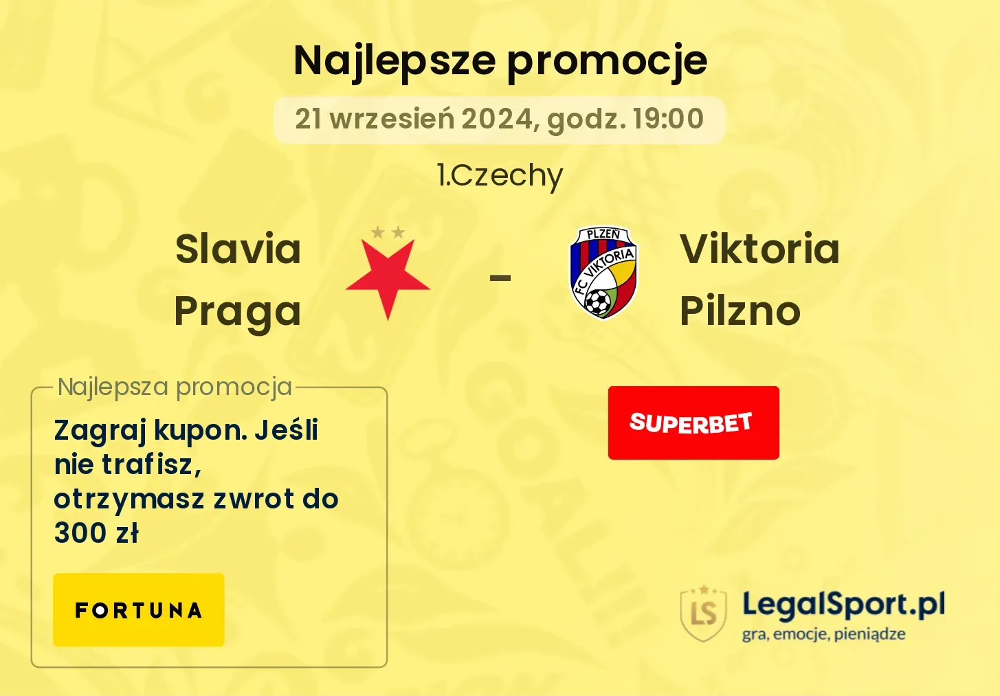 Slavia Praga - Viktoria Pilzno promocje bukmacherskie 21.09, 19:00